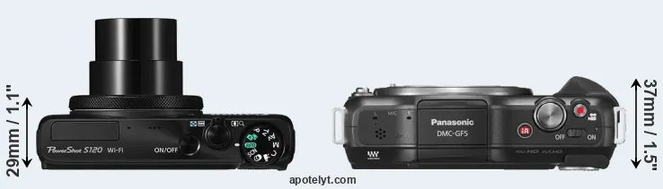 Compare S120 versus GF5 top