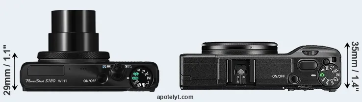 Compare S120 versus GR II top