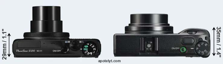 Compare S120 versus GR IIIx top