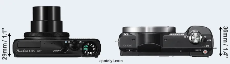 Compare S120 versus A5000 top