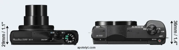Compare S120 versus A5100 top