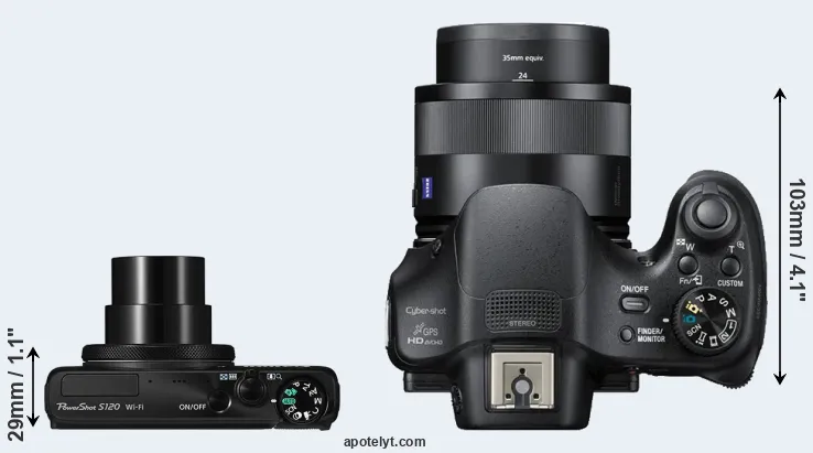 Compare S120 versus HX400V top