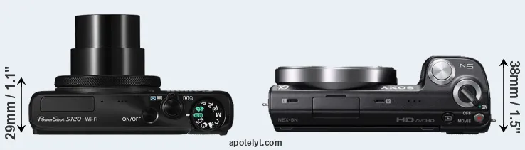 Compare S120 versus NEX-5N top