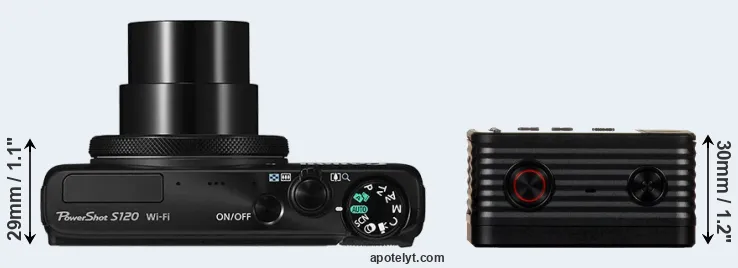 Compare S120 versus RX0 top