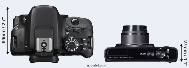 Compare SL1 versus SX610 top