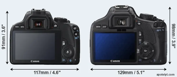 Comparison SL1 or T2i rear