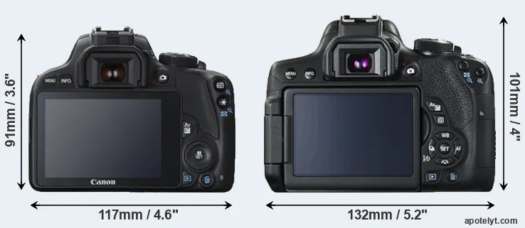 Comparison SL1 or T6i rear