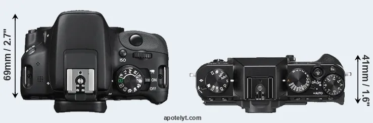 Compare SL1 versus X-T20 top