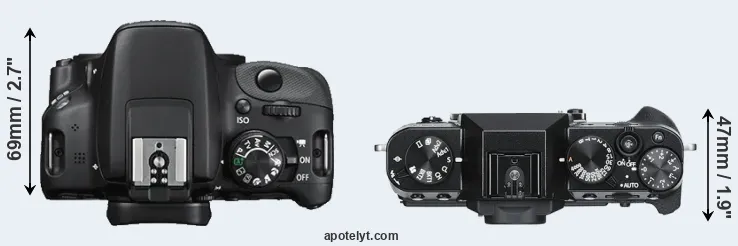 Compare SL1 versus X-T30 top