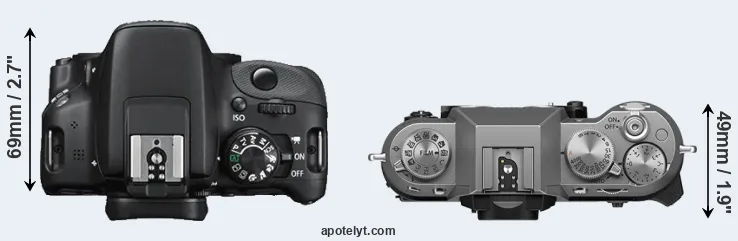 Compare SL1 versus X-T50 top