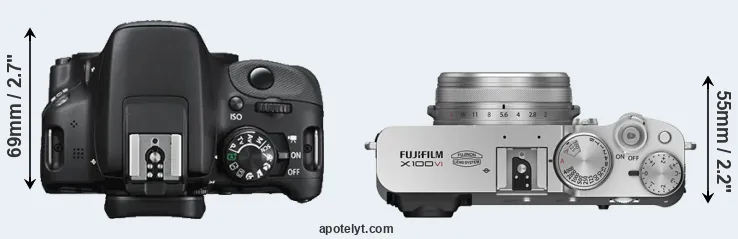 Compare SL1 versus X100VI top