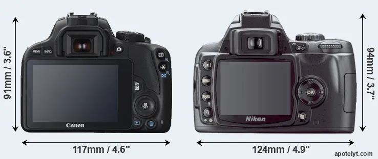 Comparison SL1 or D40X rear