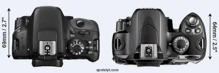 Compare SL1 versus D40X top