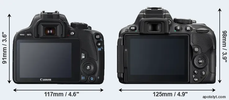 Comparison SL1 or D5300 rear