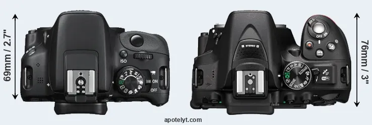 Compare SL1 versus D5300 top