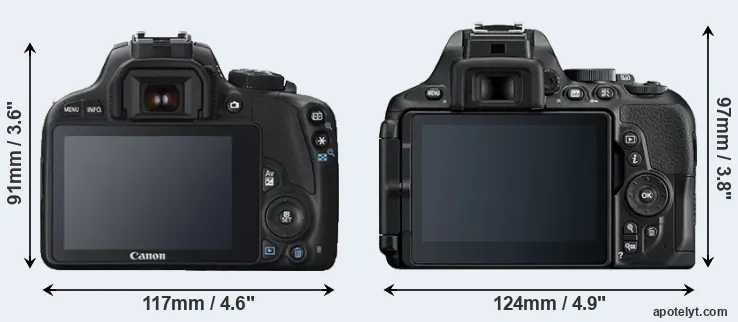 Comparison SL1 or D5600 rear