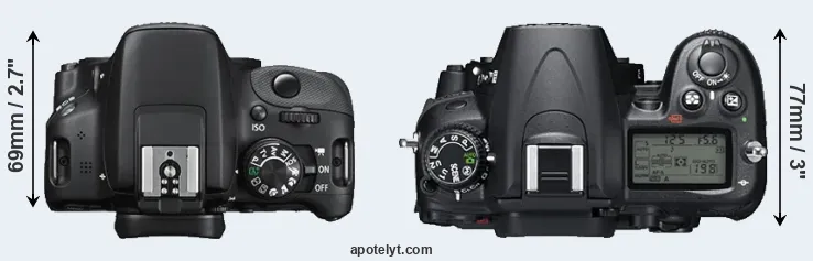 Compare SL1 versus D7000 top