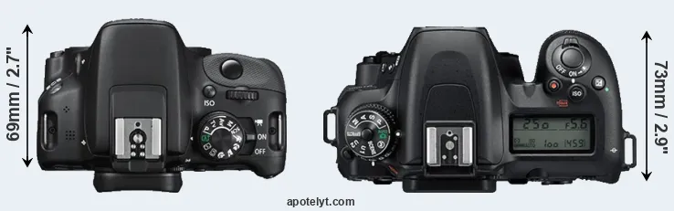 Compare SL1 versus D7500 top