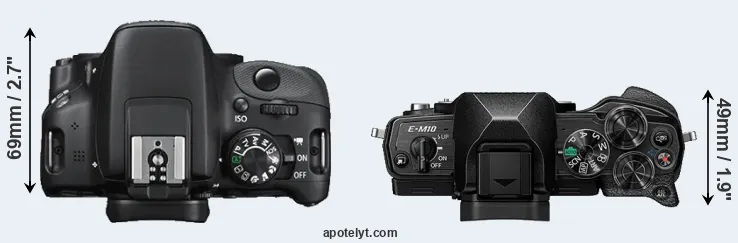 Compare SL1 versus E-M10 IV top