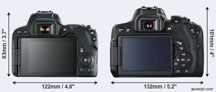 Comparison SL2 or T6i rear