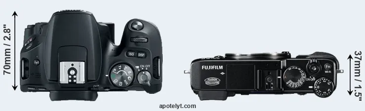 Compare SL2 versus X-E2 top