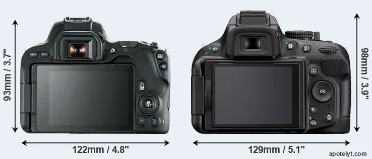 Comparison SL2 or D5200 rear