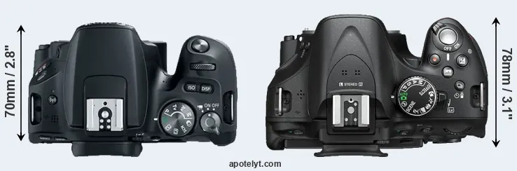 Compare SL2 versus D5200 top