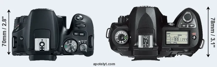 Compare SL2 versus D70s top