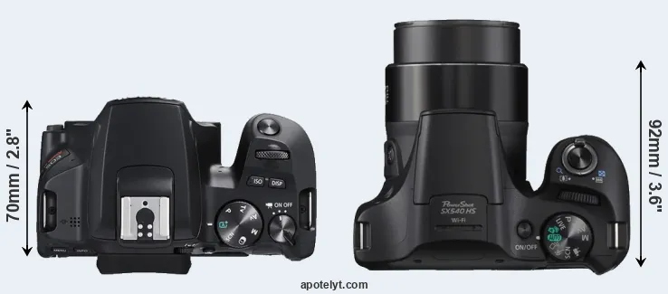 Compare SL3 versus SX540 top