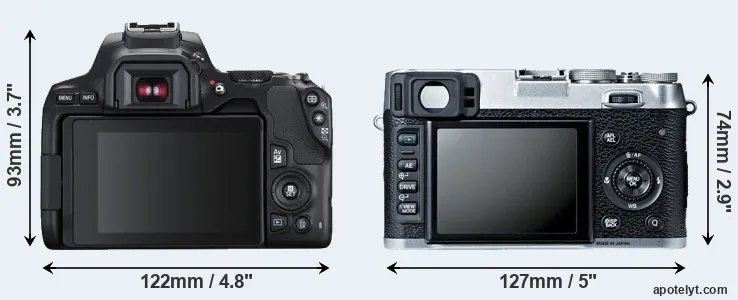 Comparison SL3 or X100S rear