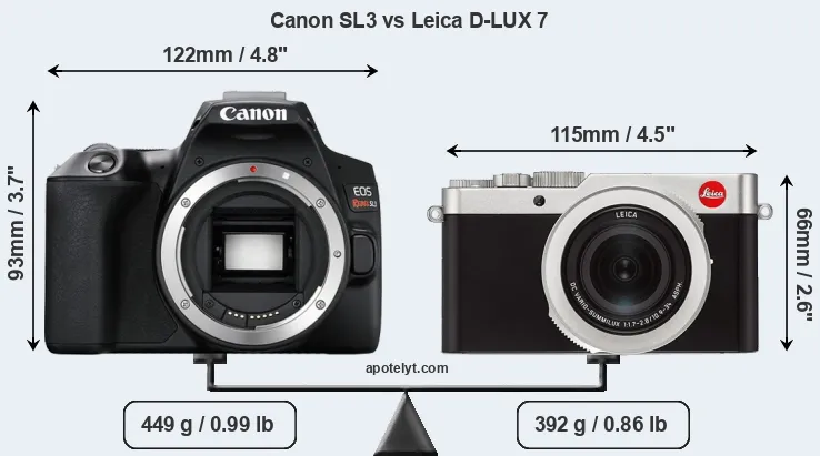 Size Canon SL3 vs Leica D-LUX 7