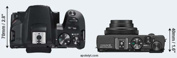Compare SL3 versus Coolpix A top