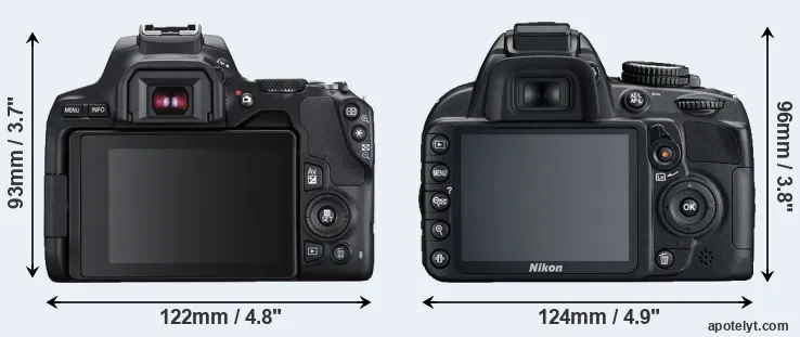 Comparison SL3 or D3100 rear