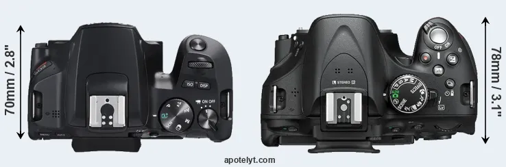 Compare SL3 versus D5200 top