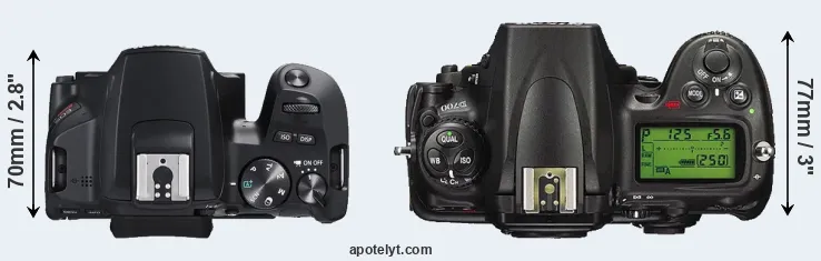 Compare SL3 versus D700 top
