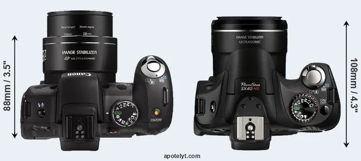 Compare SX1 versus SX40 top