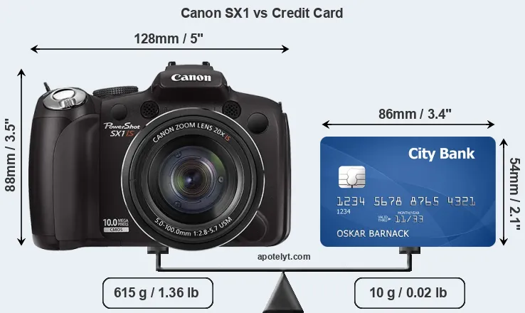 Canon SX1 vs credit card front