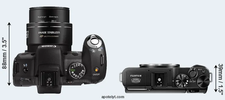 Compare SX1 versus X-A1 top