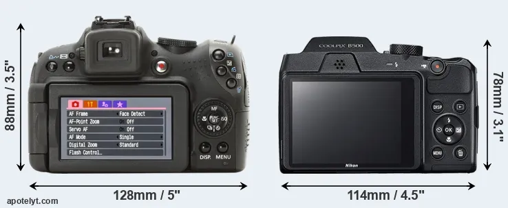 Comparison SX1 or B500 rear