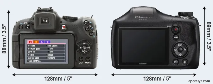 Comparison SX1 or H300 rear
