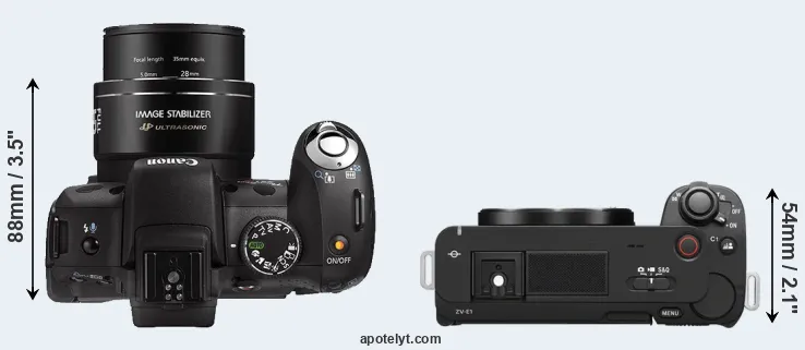 Compare SX1 versus ZV-E1 top
