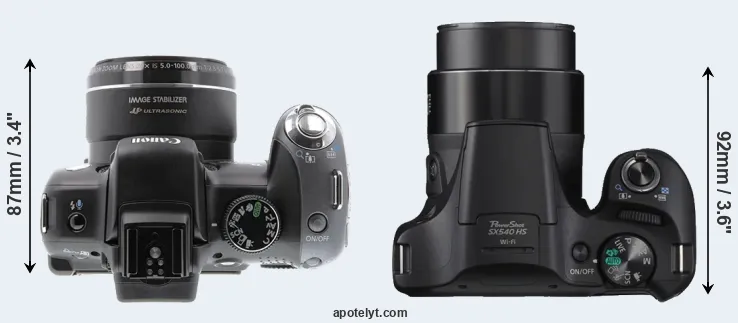 Compare SX10 versus SX540 top