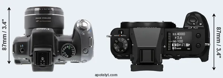 Compare SX10 versus GFX 100S top