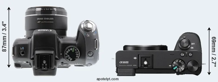 Compare SX10 versus A6600 top