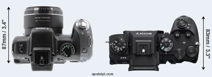Compare SX10 versus A9 III top