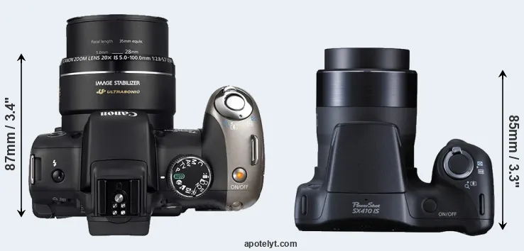 Compare SX20 versus SX410 top
