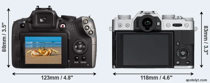 Comparison SX20 or X-T10 rear