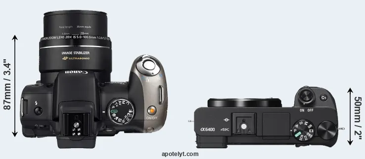 Compare SX20 versus A6400 top