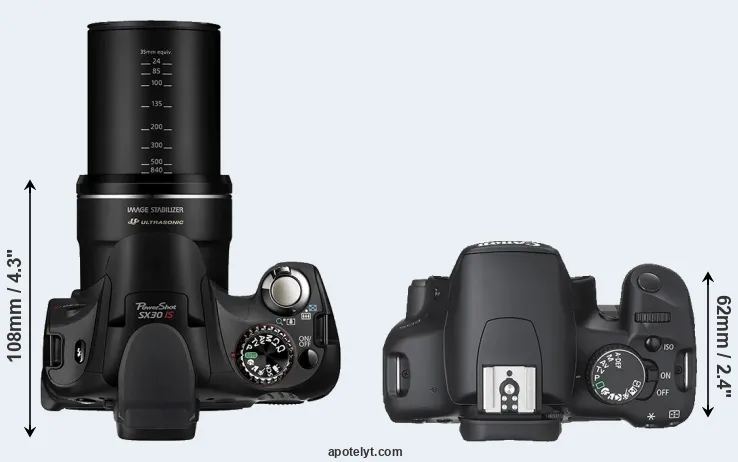Compare SX30 versus XSi top