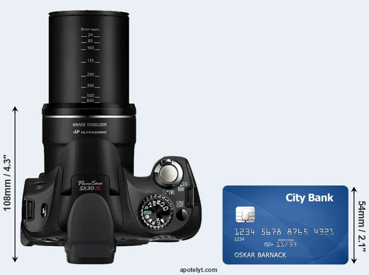 SX30 versus credit card top view